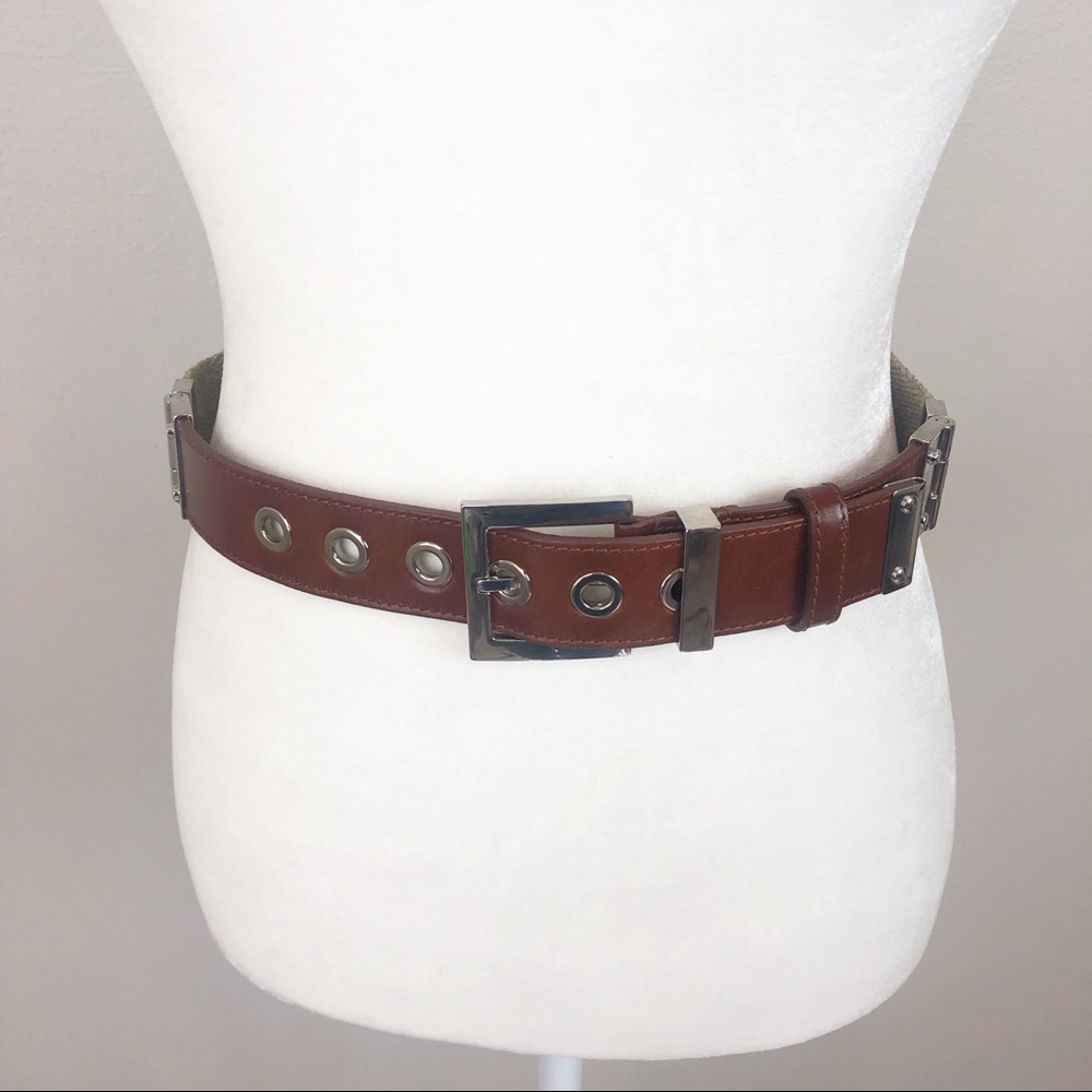 Dolce and Gabbana leather trimmed canvas belt